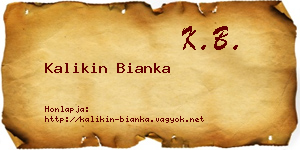 Kalikin Bianka névjegykártya